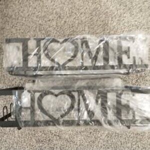 2 Black Metal HOME Shower Shelves with adhesive "NEW